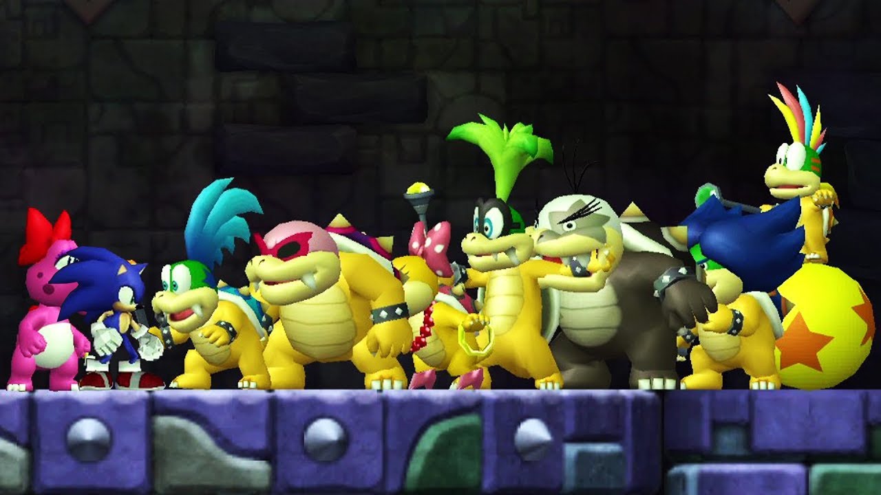 Can Sonic & Birdo Beat All Koopalings At Once in New Super Mario Bros. Wii?