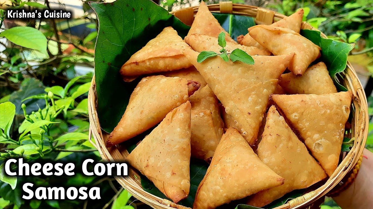 Cheese Corn Samosa || Samosa Recipe || Iskcon Prasad || Krishna's Cuisine #cheese_corn_samosa
