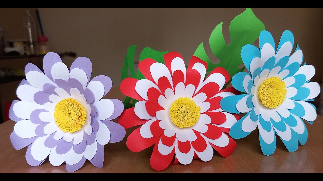 How to Make Easy Paper Flower/DIY🌺🌺🌺