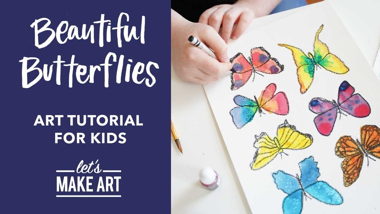 Beautiful Butterflies 🦋 Easy Art Project for Kids by Nicole Miyuki of Let's Make Art (DIY Art)