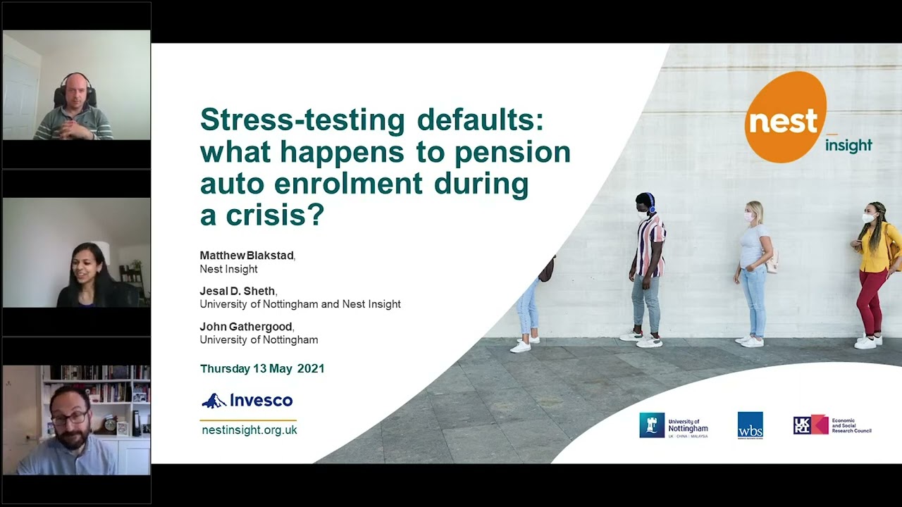 Stress testing defaults: what happens to pension auto enrolment during a crisis?
