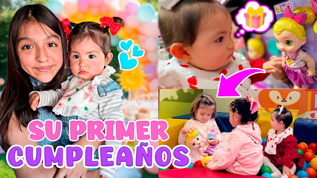 🎁 EMMA VA a SU PRIMER FIESTA DE CUMPLEAÑOS 🥳 Regalo, Brincolines y PASTEL 🎂 