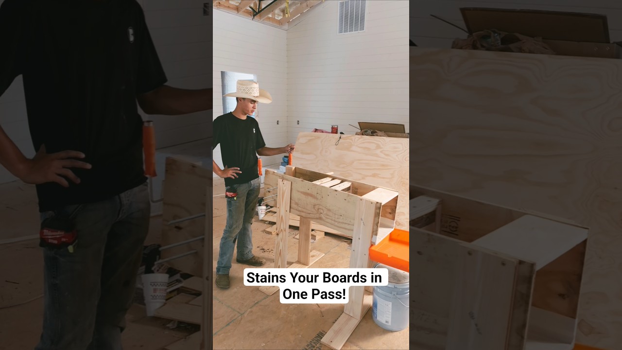 Stain Your Boards In Seconds!! This DIY Machine Saved Us thousands$$$!!! #staining #diy