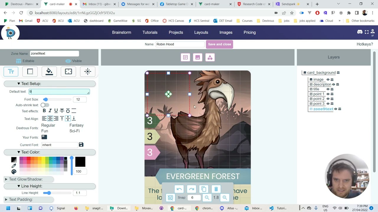 How to modify layouts and make ajustments to image zones in Dextrous