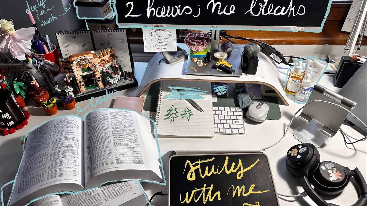 STUDY WITH ME FOR 2 HOURS | NO BREAKS | NO MUSIC