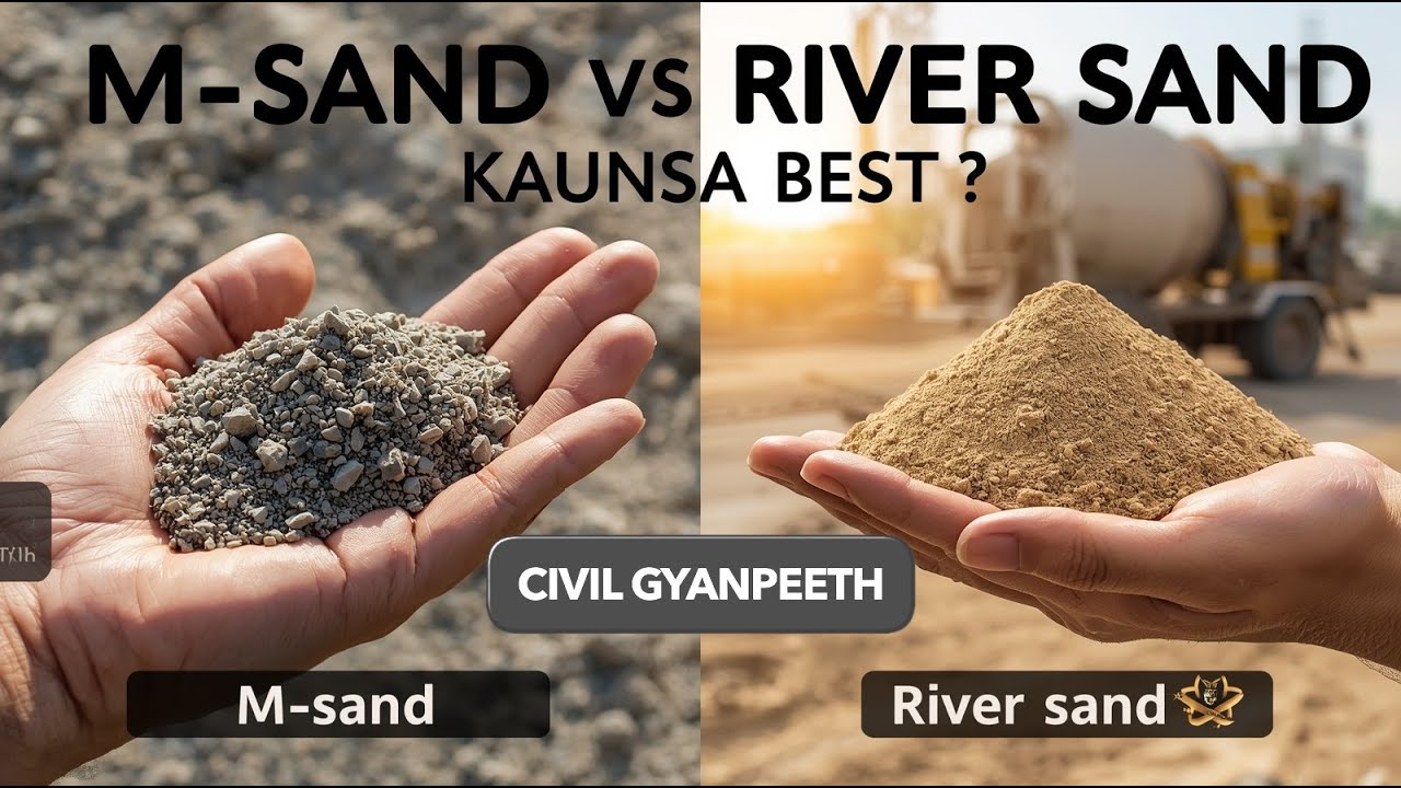 M-Sand vs River Sand | Civil Gyanpith | Kaunsa Best Hai Concrete ke Liye?