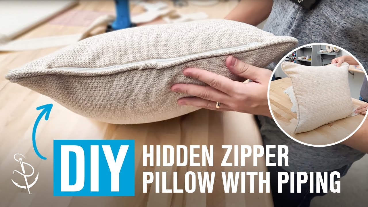 How to Sew a Pillow with a Hidden Zipper & Piping