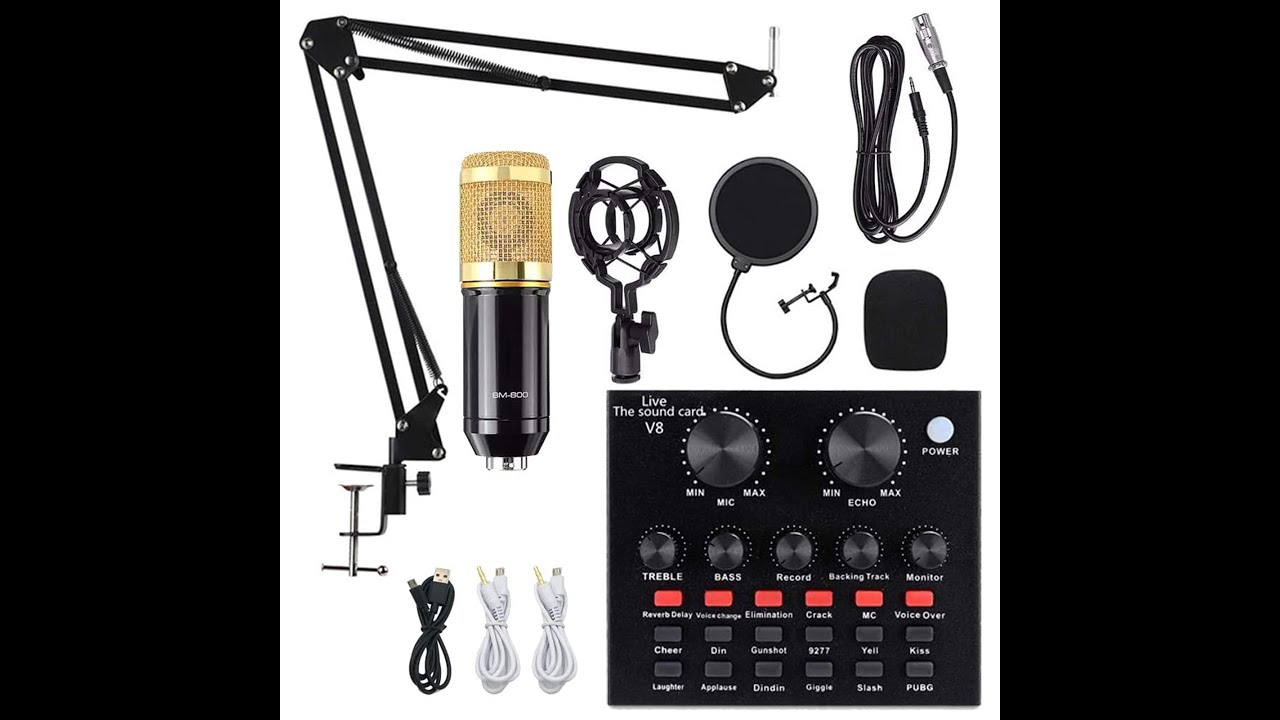 Installation Du BM800 V8 carte son karaoké Avec Live Sound Card V8
