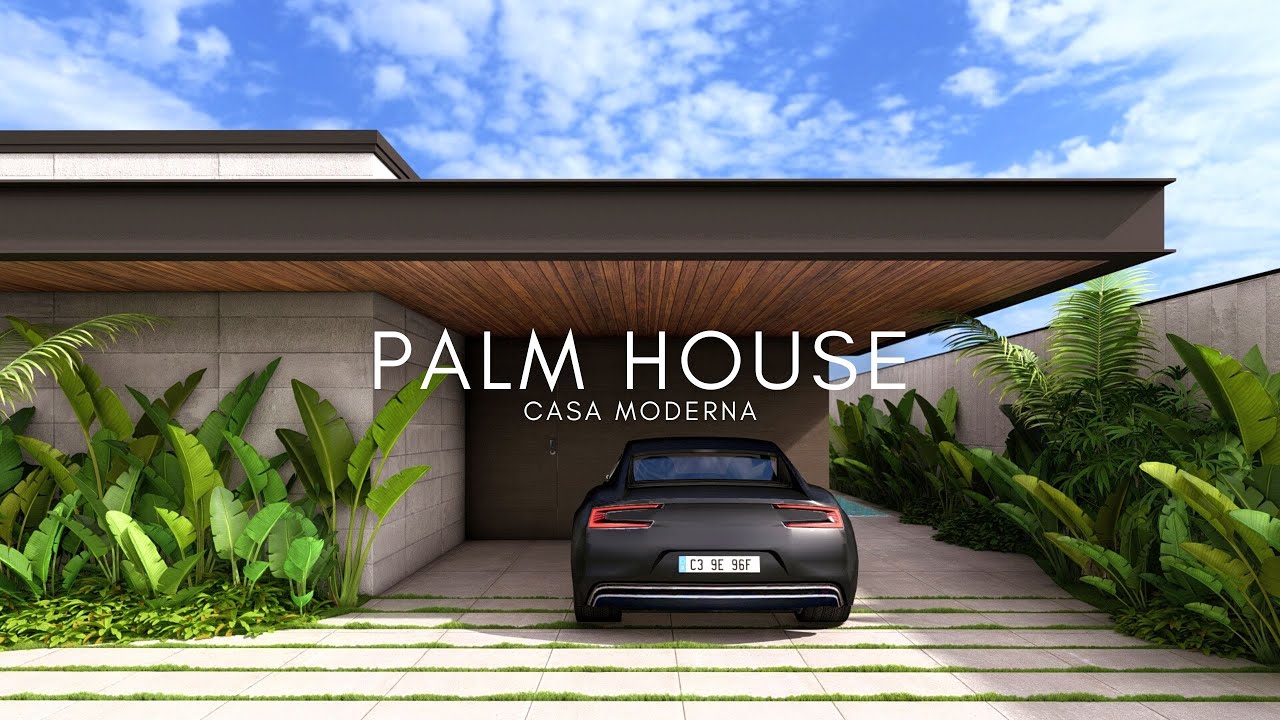 Casa Térrea Moderna com 3 Suítes, Piscina e Área Gourmet de 12x25 metros - Palm House Tour Completo