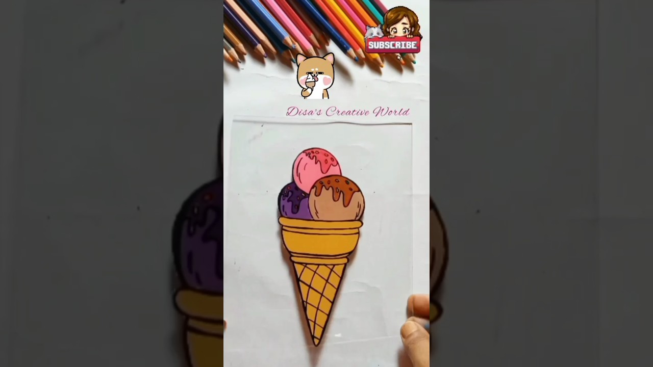 Ice cream Glass Painting Reverse 🤤🍦 #satisfying #shorts #shortsfeed #disascreativeworld