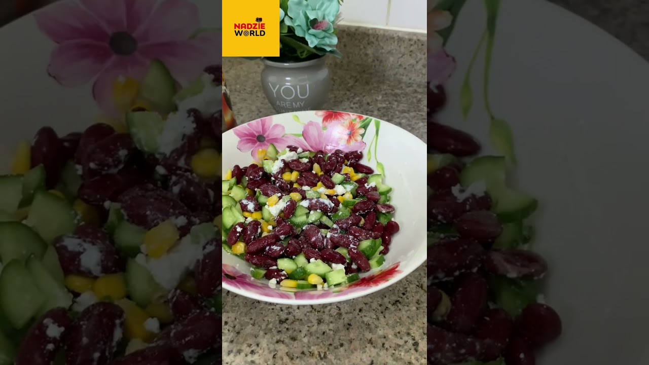 Red Kidney Beans Salad With Feta Cheese | Nadzie World.