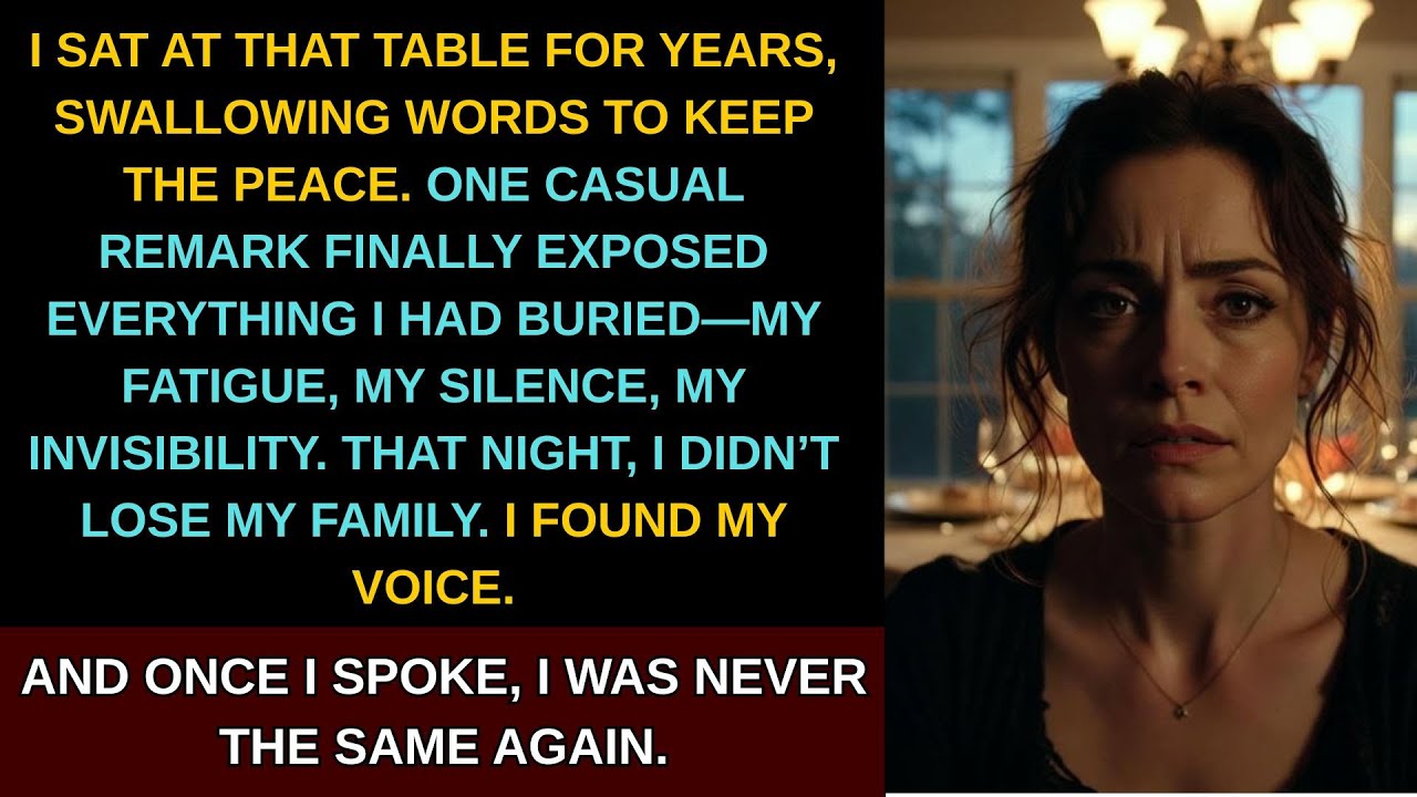 During dinner, one remark changed the mood instantly