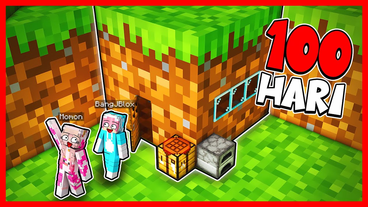 ATUN & MOMON TINGGAL DIDALAM BLOCK UNTUK BERTAHAN DARI VILLAGER !! @MOMON Minecraft