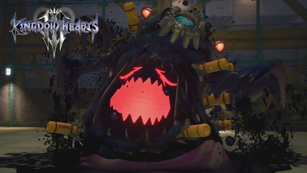 Kingdom Hearts 3 - Monstropolis Boss Battle Walkthrough (Giant Unversed) [1080p 60FPS HD]