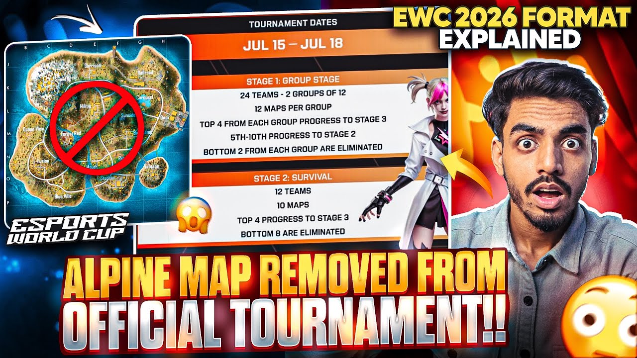 ALPINE Map REMOVED From Official Tournament🚫😱 | Free Fire EWC 2026 Format EXPLAINED✅ | FREE FIRE