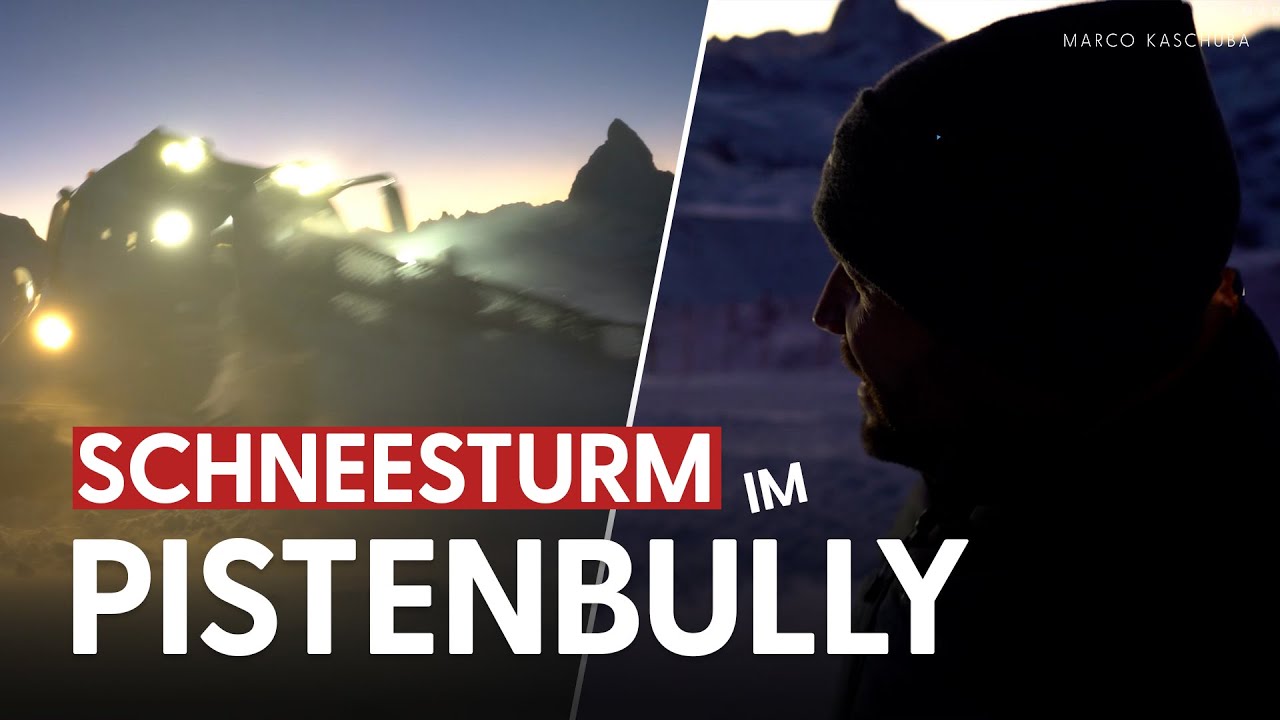 SCHNEESTURM auf 3000 Meter H&ouml;he! Eine Nacht mit den Pistenbully am Matterhorn!