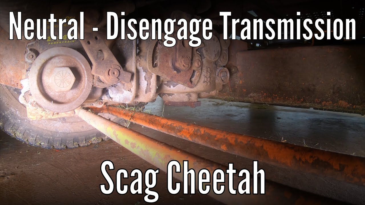 How to disengage the hydrostatic transmission (Neutral) on SCAG Cheetah lawn mower.