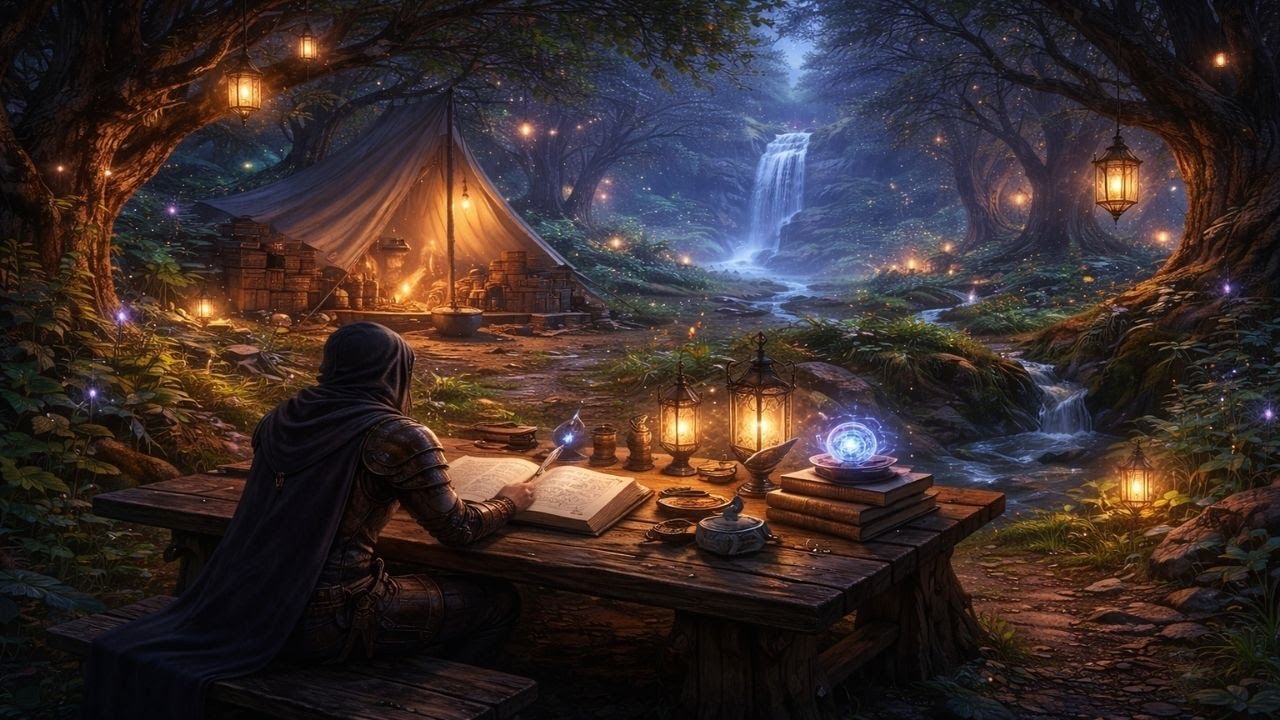 Fantasy Campfire Focus 🏕️✨ | Calm Instrumental Music for Study & Deep Focus