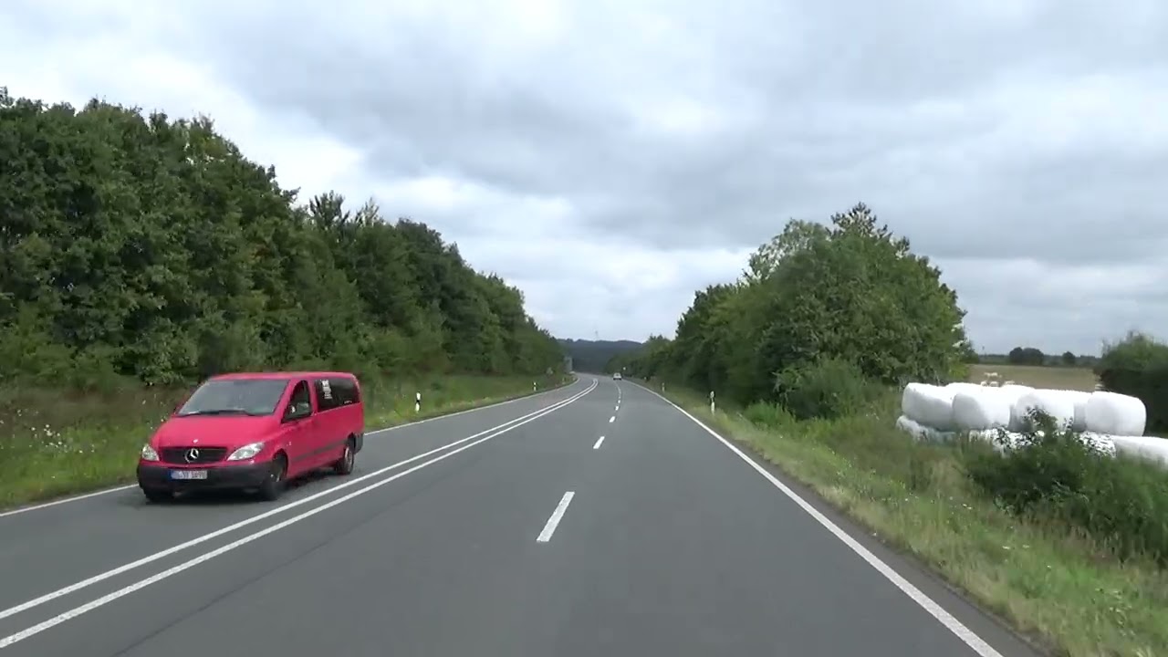 Driving from Bad Lippspringe to Castle Corvey, Germany.