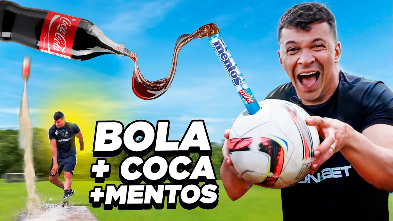 BOLA & FOGUETE de COCA COLA com MENTOS 🚀🤯 (será que explodiu?)