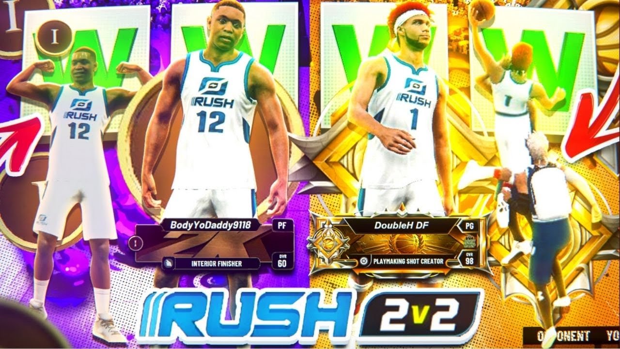 ROOKIE 1 + LEGEND = BEST DUO IN 2V2 RUSH EVENT! BEST LEGEND BUILD HELPS 60 OVR WIN RUSH!