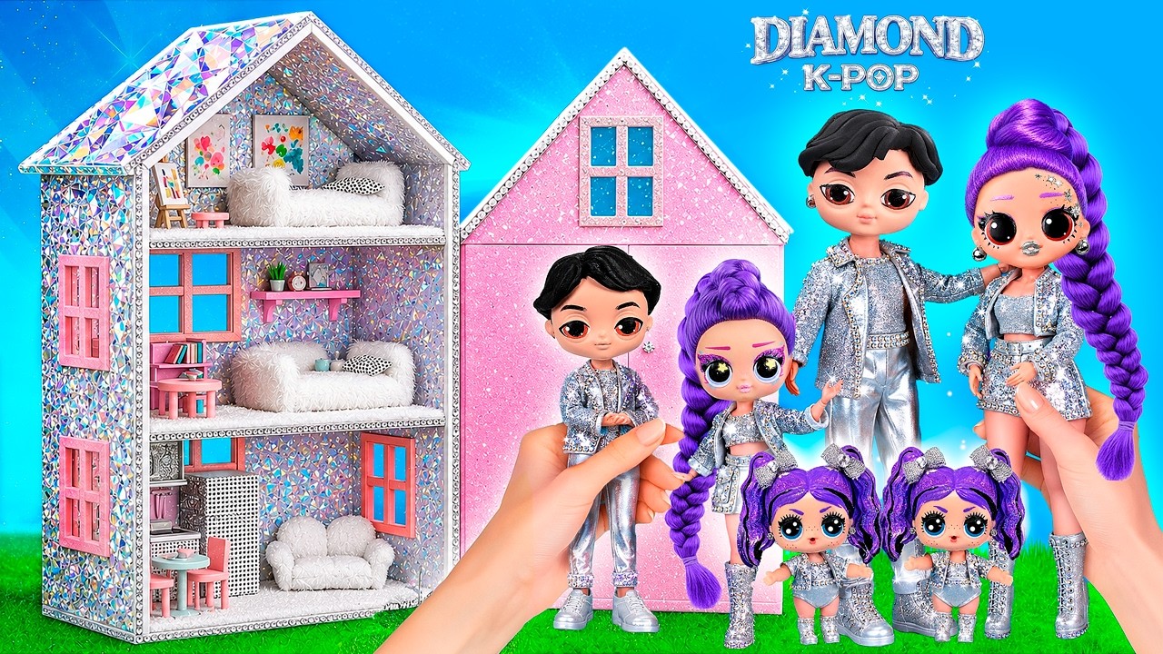 DIY Big Doll House for Huntrix & Saja Boys Diamond Family! 18 DIY Crafts