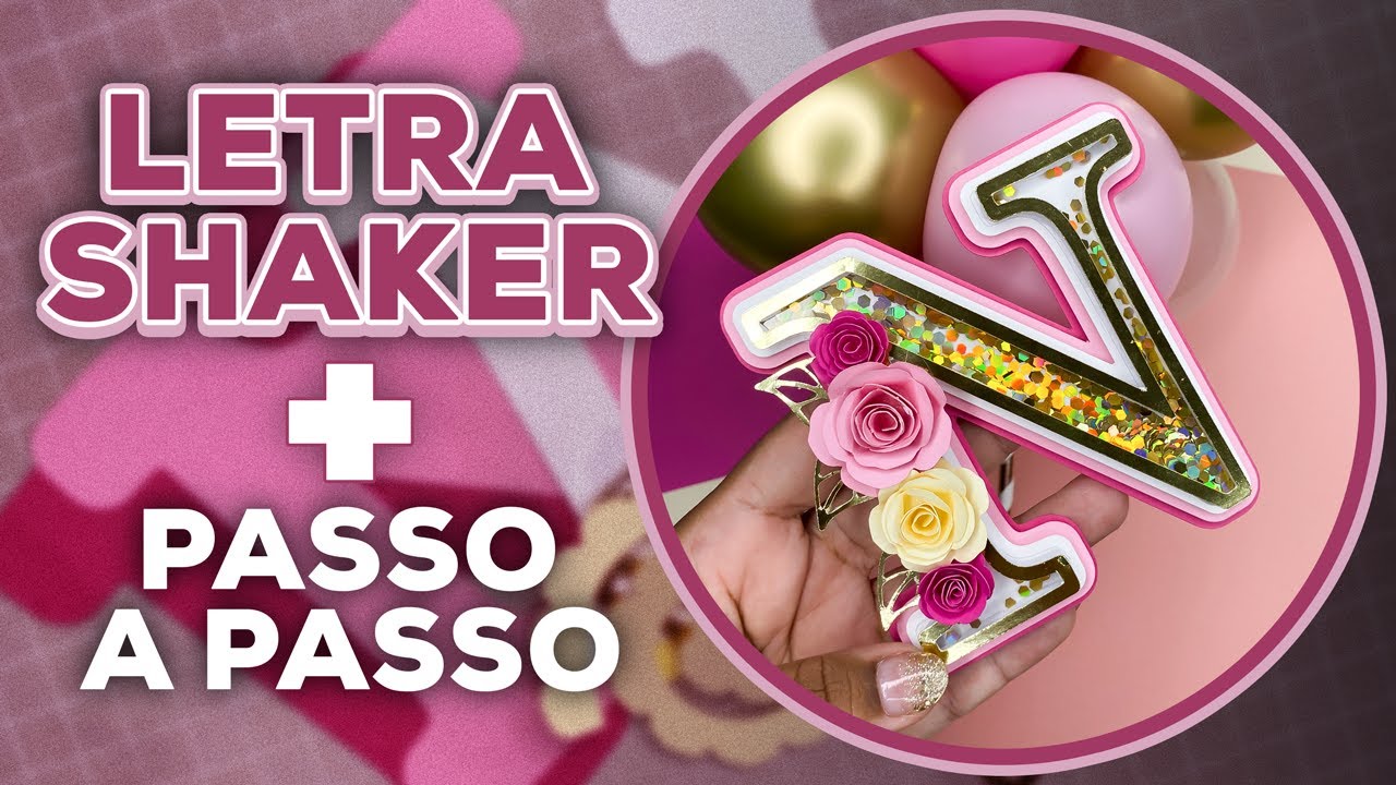 PAP Topo de Bolo Letra SHAKER + Arranjo de Balões