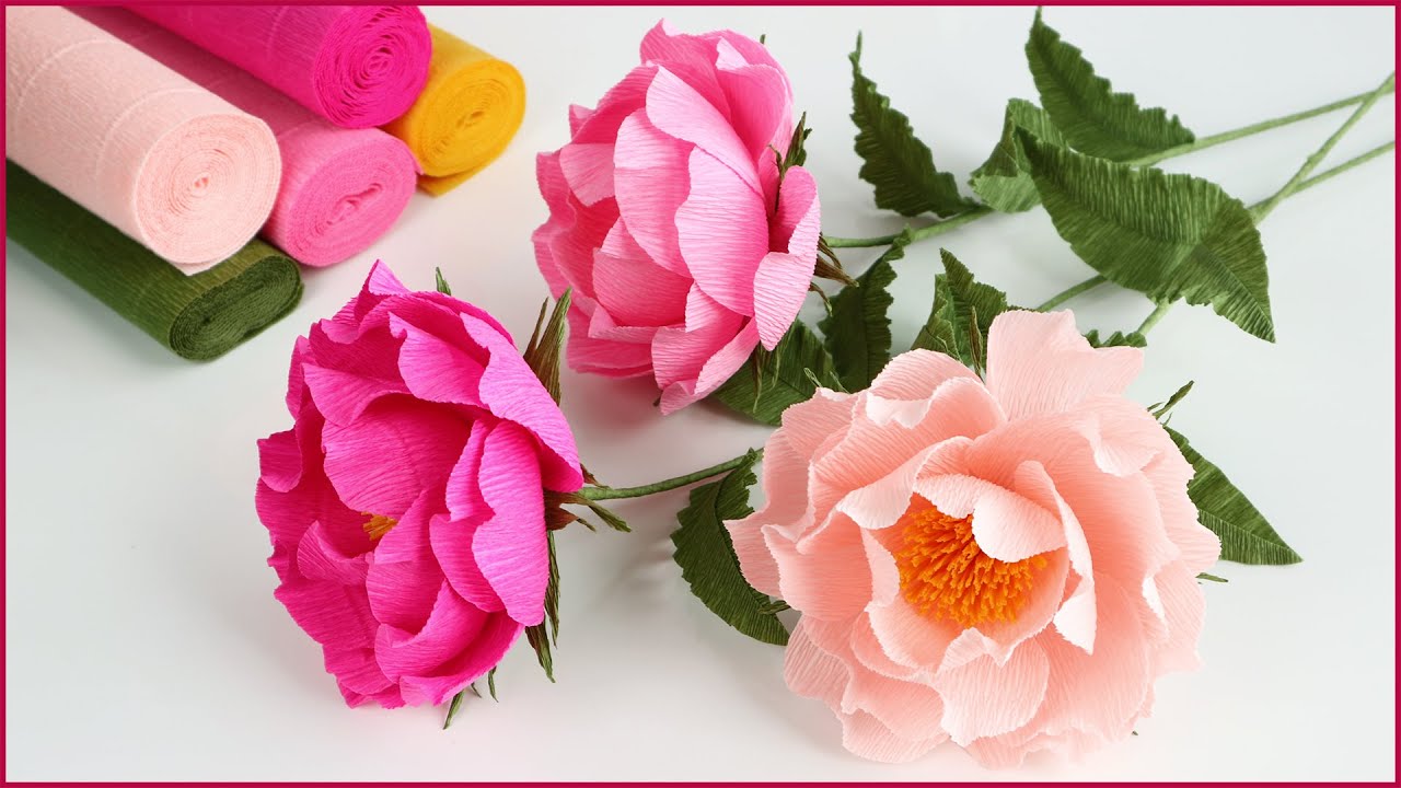 🌸 Цветы из гофрированной бумаги 🌺 Как сделать красивые цветы из бумаги