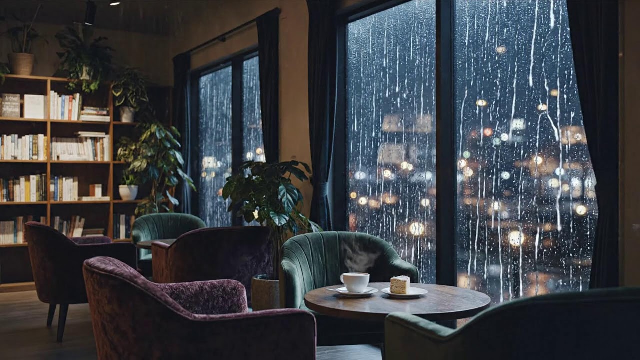 ❄️Cozy Rainy Cafe Piano ❄️🔥 Relaxing Winter soft Jazz for Deep Focus, relaxing or Studying