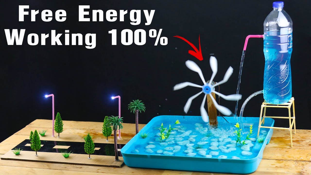 How to Make a Free Energy With Water Wheel - Science Project Without Electricity at Home