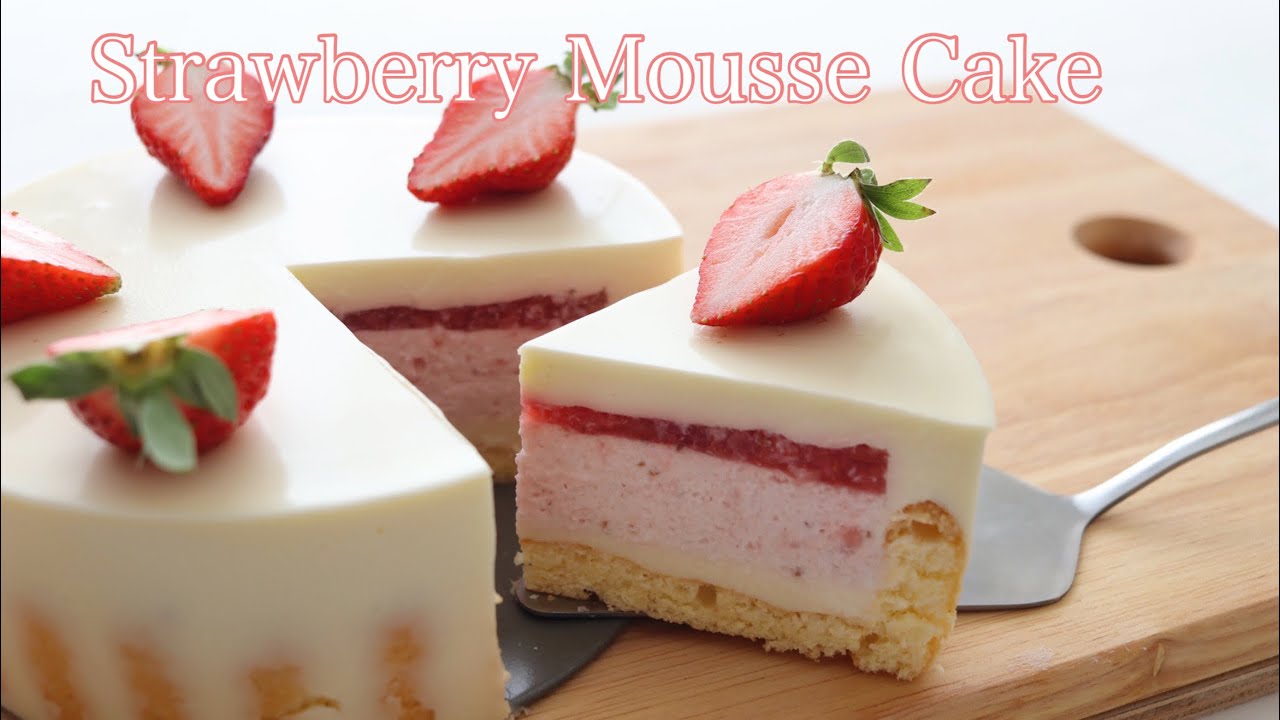 【父の日にも!🌸】フレッシュな苺で作れるいちごのムースケーキ🍓🎂 ｜Strawberry mousse cake | Mousse aux fraises