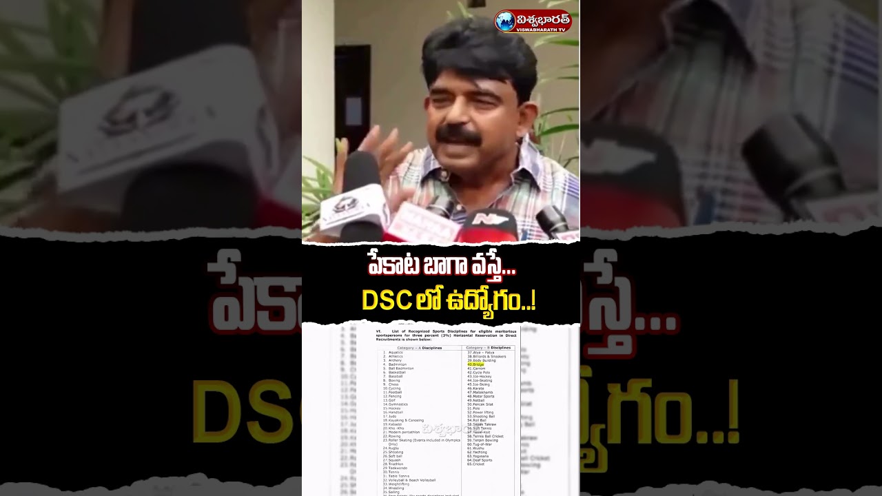 పేకాట బాగా వస్తే.. DSCలో ఉద్యోగం | #perninani #dscsportquota | @viswabharathtv
