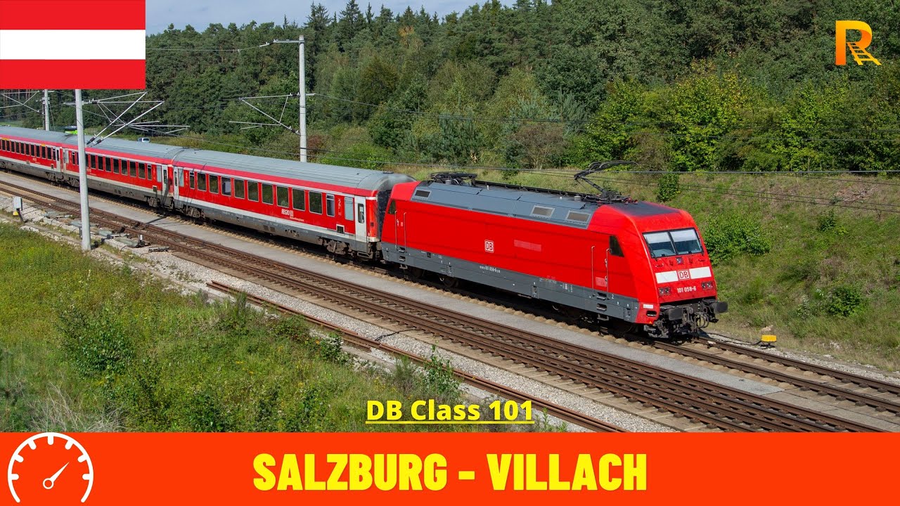 Cab ride Salzburg - Villach Hbf (Austria) - train driver's view in 4K