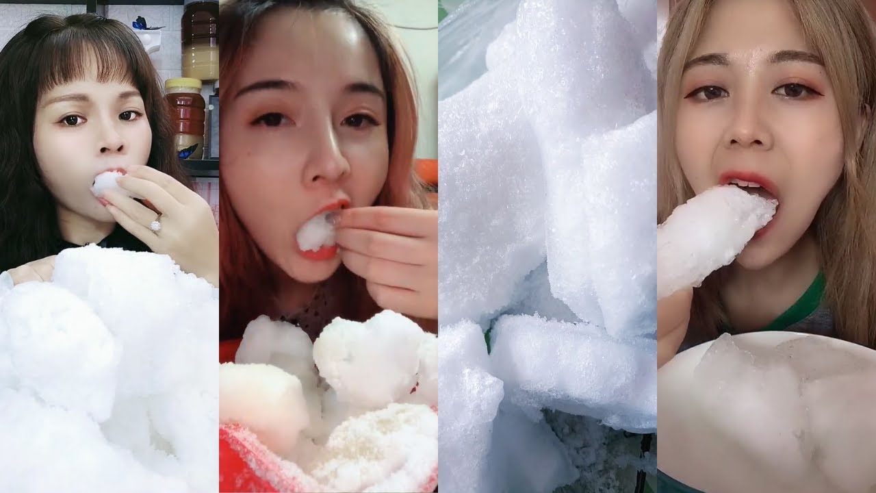 얼음ASMR 얼음먹방 FROZEN POWDERY ICE CHUNKS ICE EATING P216 ❄️CRUNCHY ICE SATISFYING MUKBANG