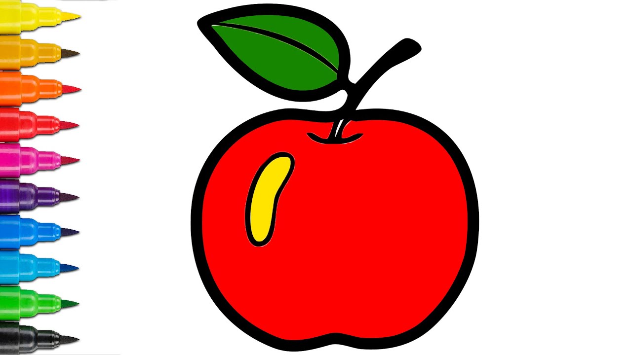 🍎 Qanday qilib olma chizish mumkin / How to draw an apple / りんごの描き方 / एक सेब कैसे आकर्षित करें 🍎
