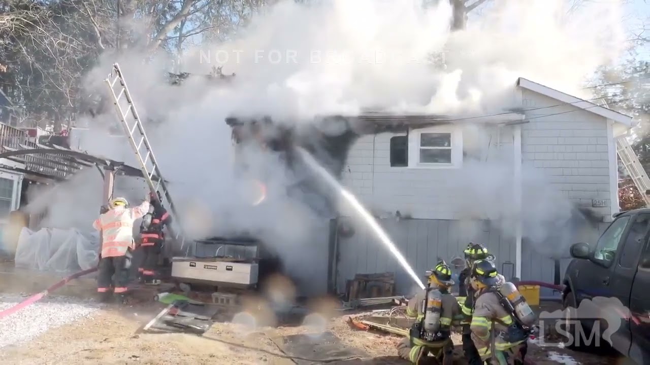 02-04-2023 Bourne, MA - Firefighters Battle House Fire- Temps Below Zero With Wind Chill