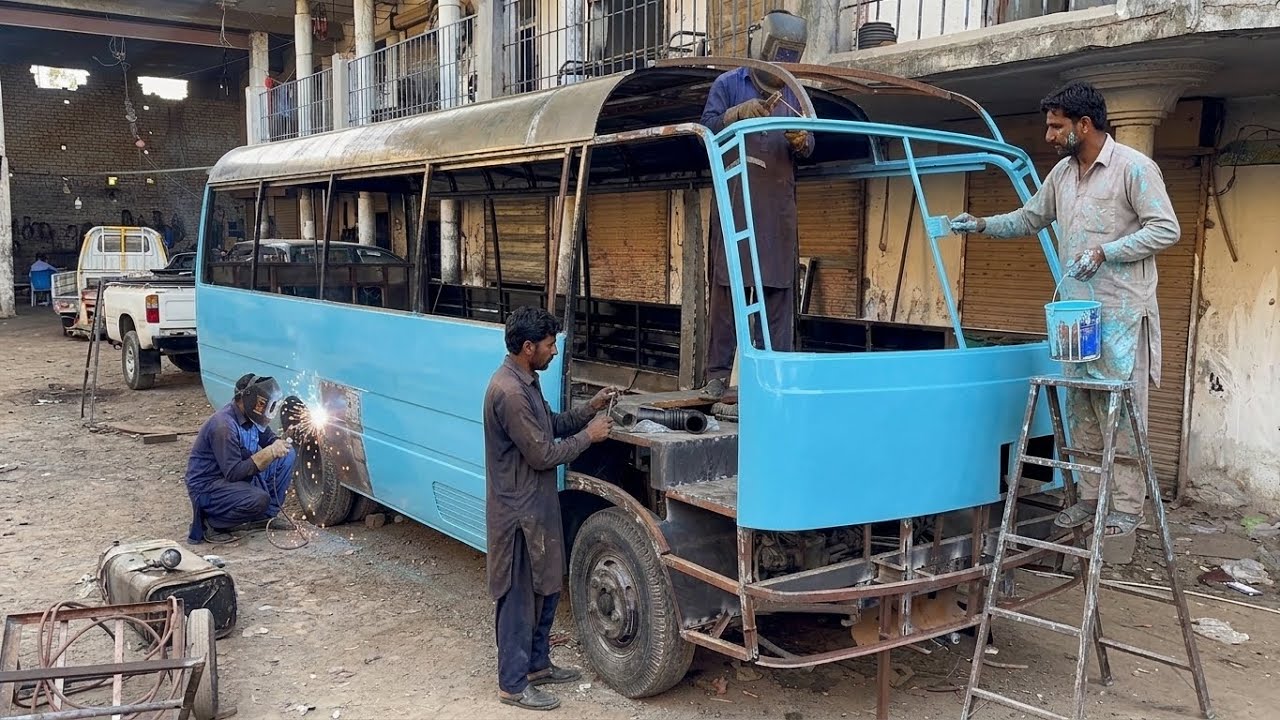Handmade University Bus Manufacturing in Pakistan | Complete Bus Restoration