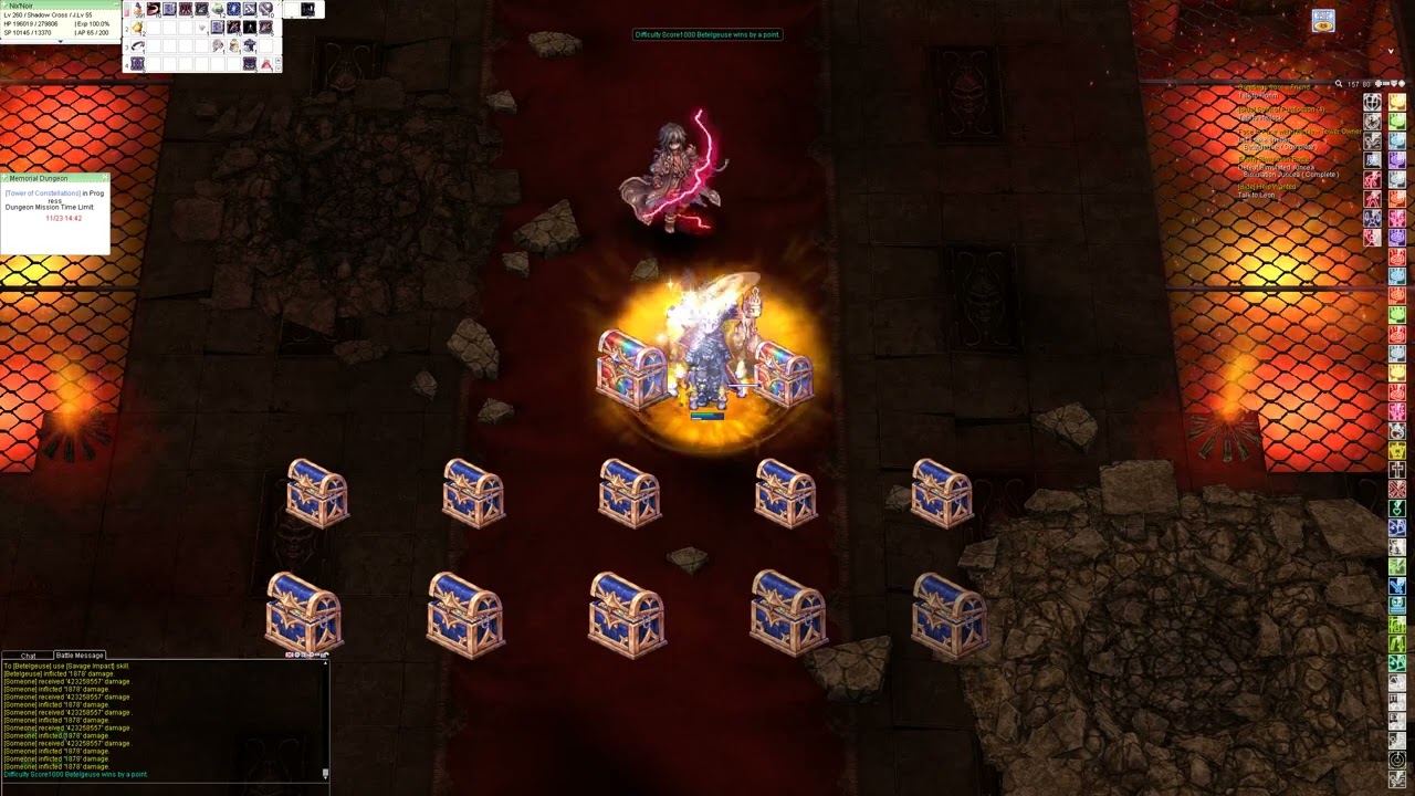 iRO Shadow Cross (updated equipment) vs 1000pt Betelgeuese No nebula enchants 1 Savage Impact kill