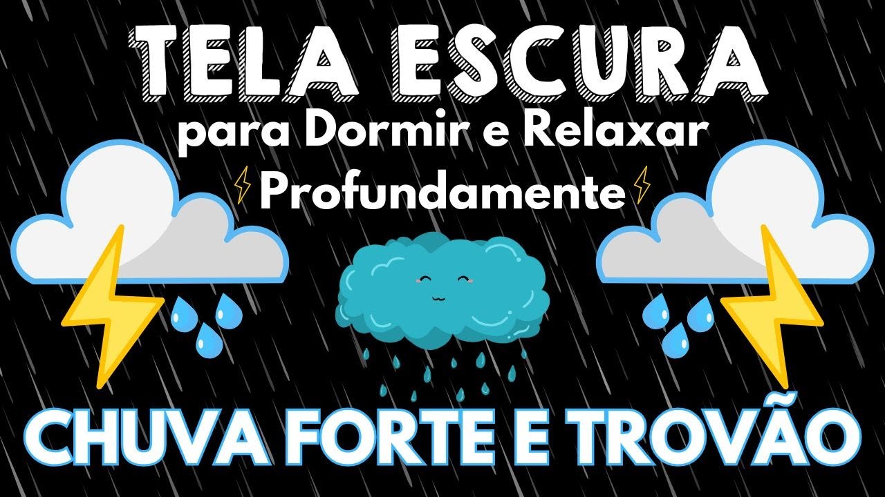 Chuva tropical com trovões para dormir 🌧TELA PRETA🌧Sons da natureza para aliviar o estresse e dormir