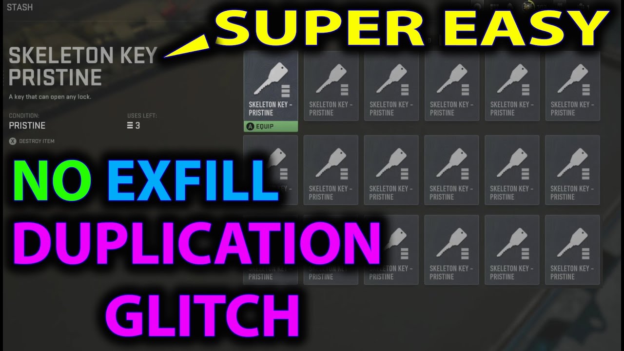 SUPER EASY DMZ DUPE GLITCH | SKELETON KEY DUPLICATION GLITCH | NO EXFILL DUPLICATION GLITCH SECURE