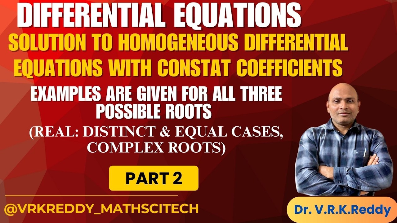 Second Order Linear Homogeneous Differential Equations 🔥 Examples & Easy Method