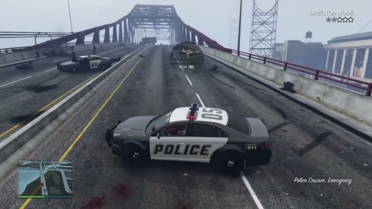 GTA 5: Blockbuster Police chase on the bridge #gta