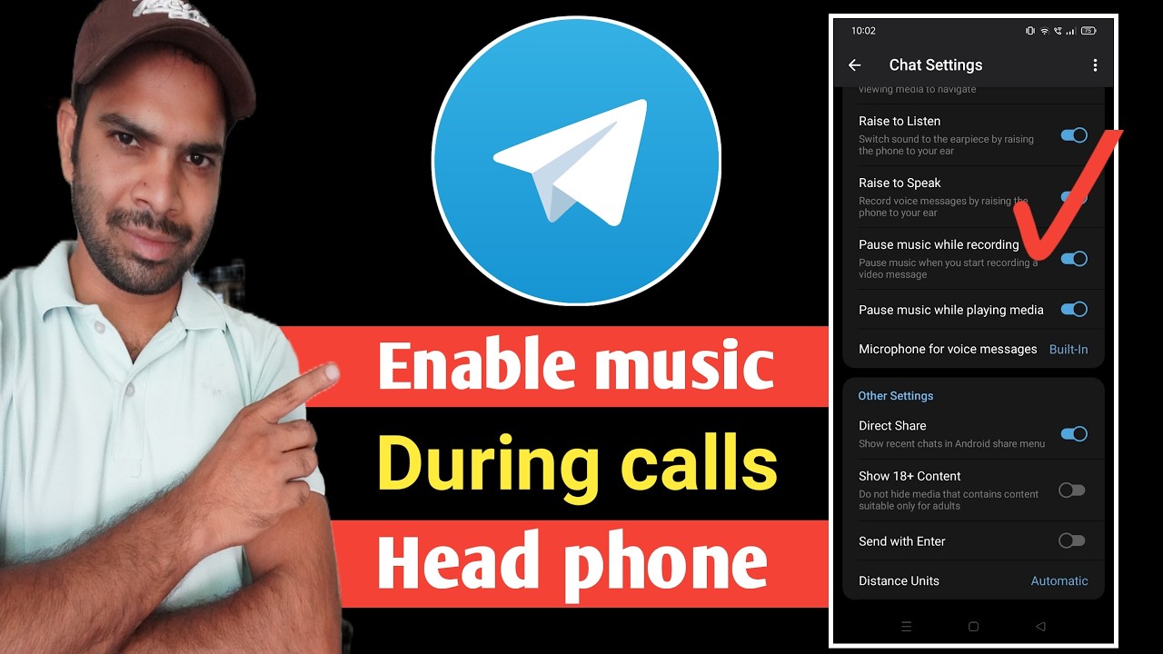 Telegram Enable music during record audio or telegram video call using mobile