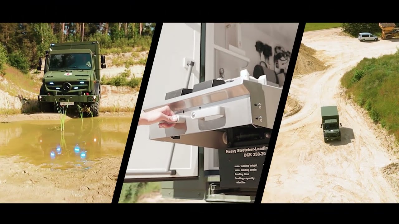 Geländegängiges Sanitätsfahrzeug auf Basis Mercedes Benz Unimog von BINZ
