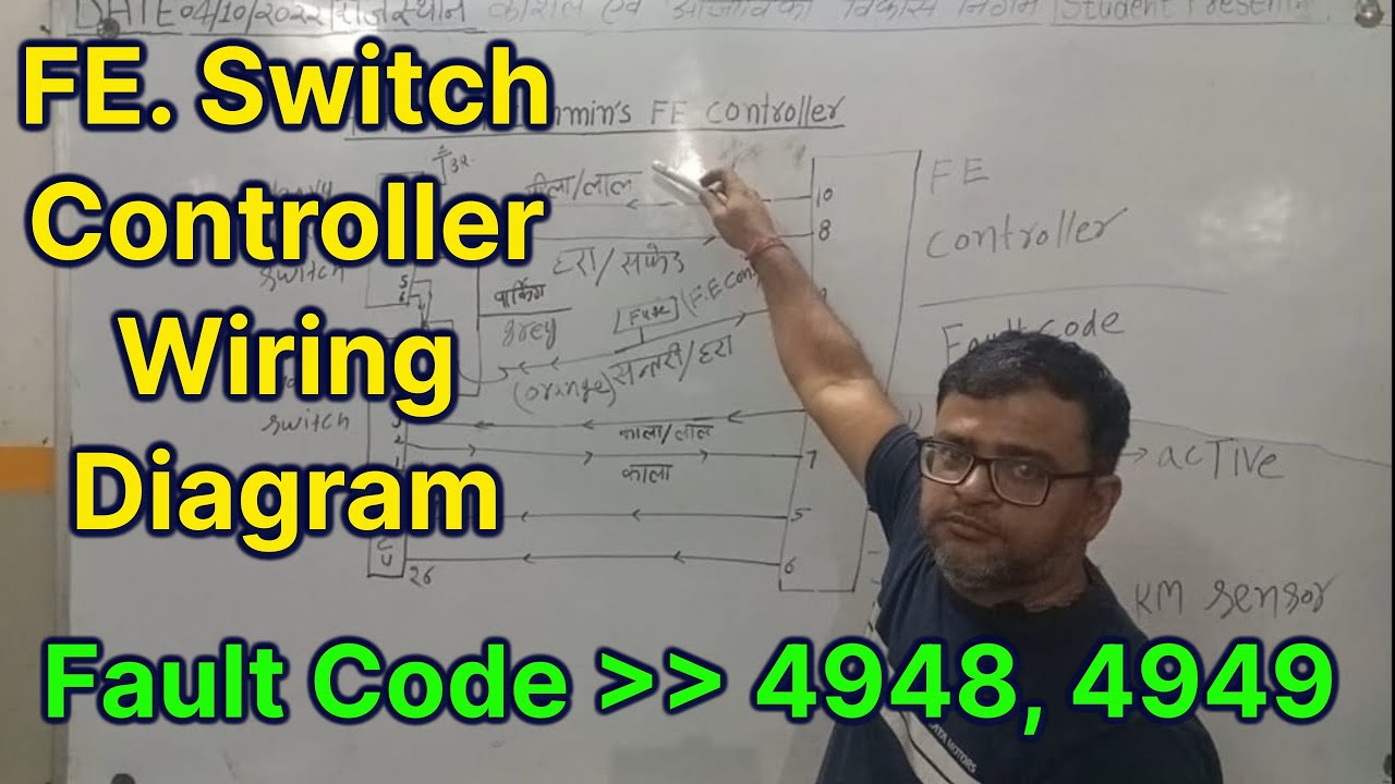 TATA BS4 FE controller wiring diagram | fault code 4948, 4949 | heavy and light mode switch diagram