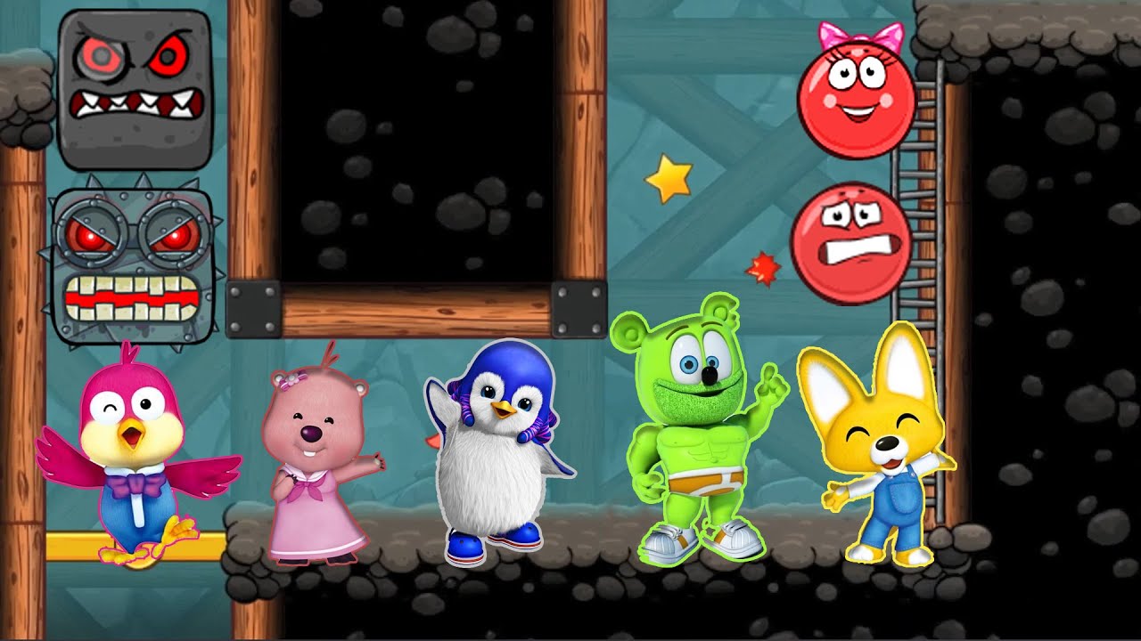 Red Ball 4 vs Pororo Ball All Boss Mix Fight