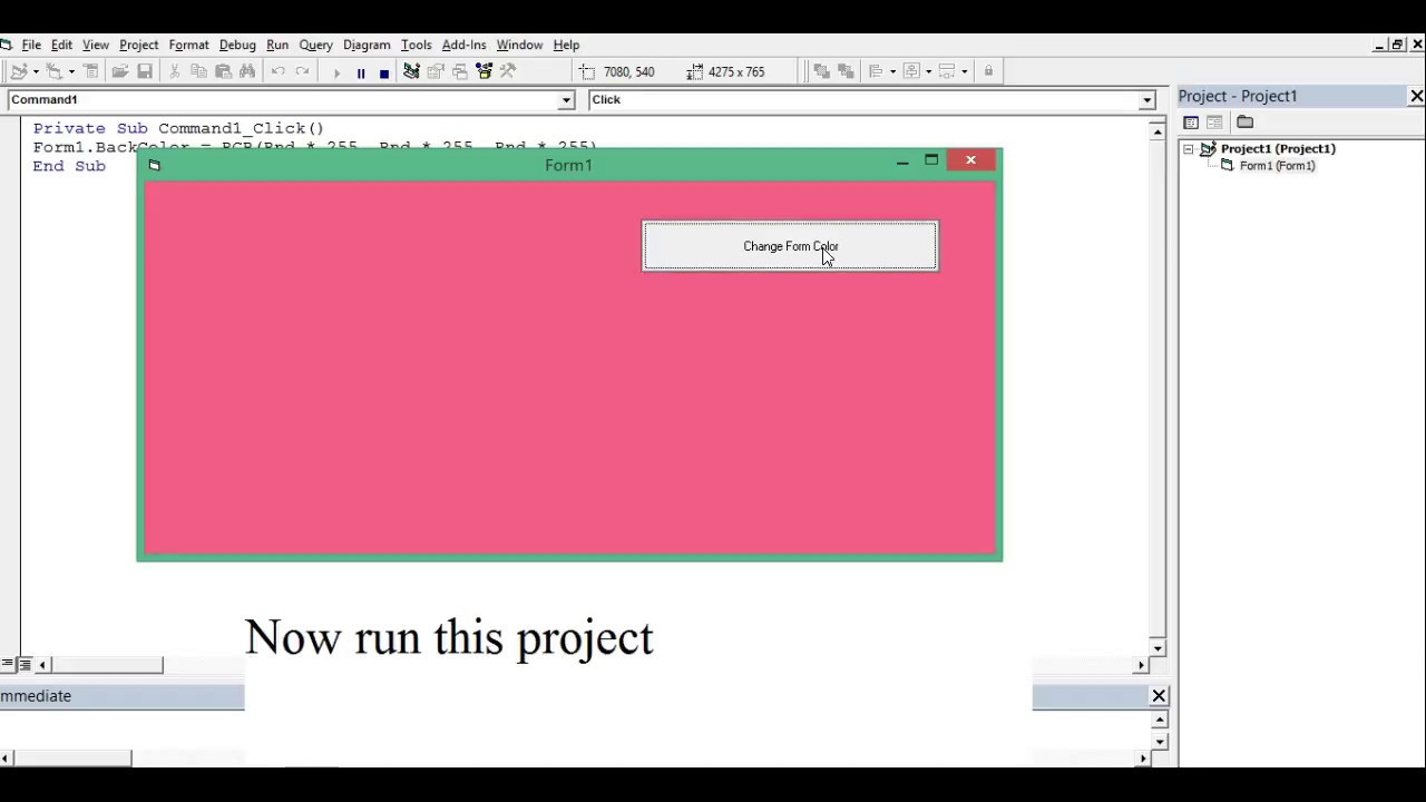 Chane form background color randomly using RGB in VB Visual Basic