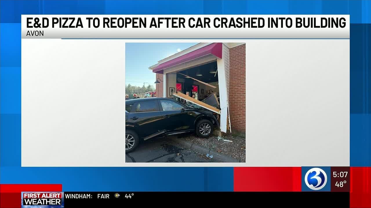 Person suffers medical emergency, crashes into pizza restaurant in Avon