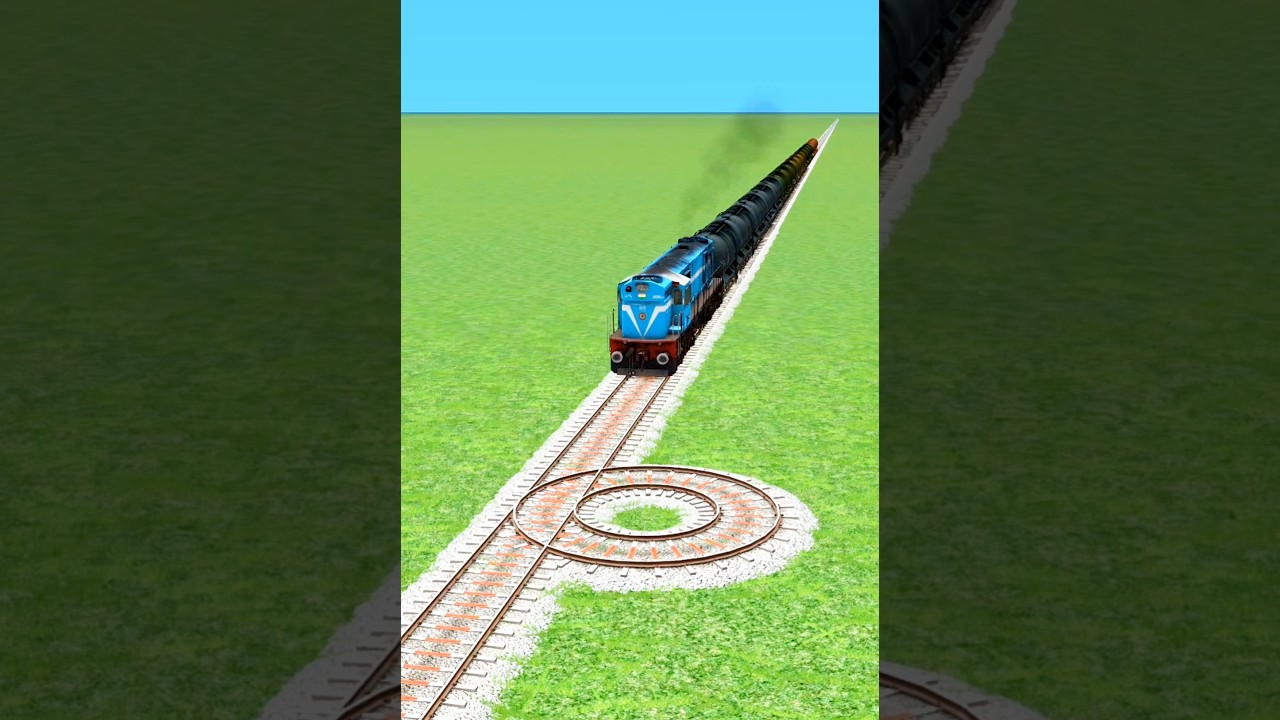 INDAN FREIGHT TRAIN CROSSING 360&deg;DEGREE CIRCLE TRAICK 💖#Shorts#Viral#Trains#beats #train