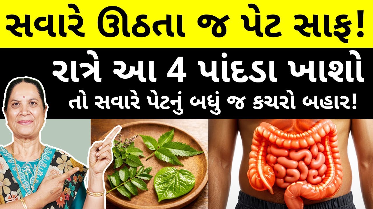 રાત્રે આ 4 પાંદડા ખાશો તો સવારે પેટનું બધું જ કચરો બહાર! - આંતરડા થશે કાચ જેવા સાફ.